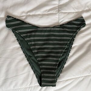 Abercrombie Green Striped Bikini Bottom Small